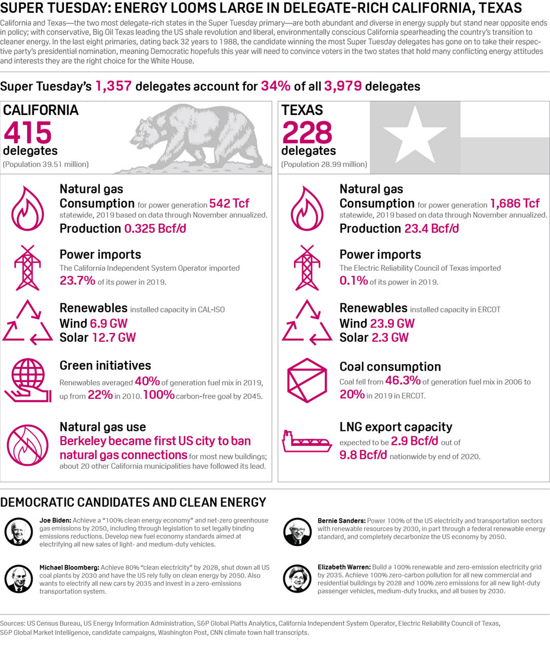 Super Tuesday: Democratic candidates and clean energy
