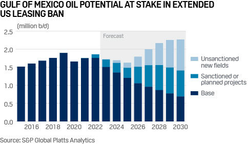Gulf of Mexico oil potential and US leasing ban