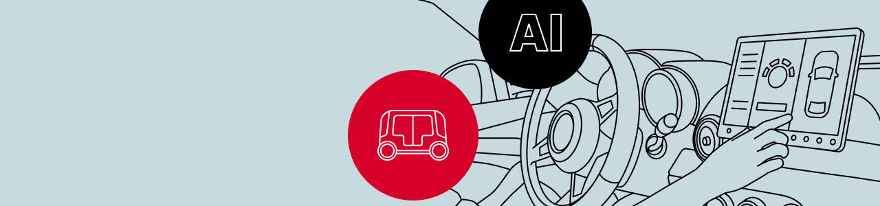 illustration of vehicle dashoard in a software defined vehicle