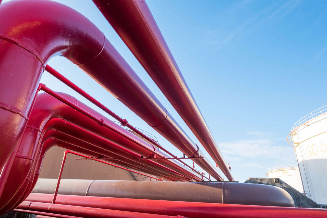 Red gas pipeline