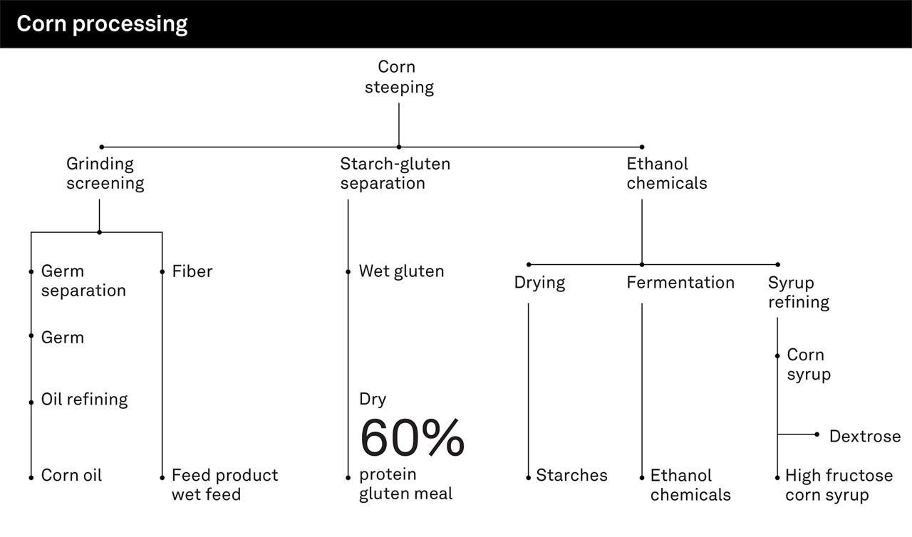 flowchart explains processing corn 