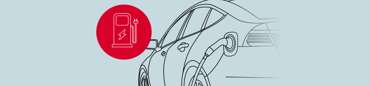 Vector illustration of electric vehicle charging