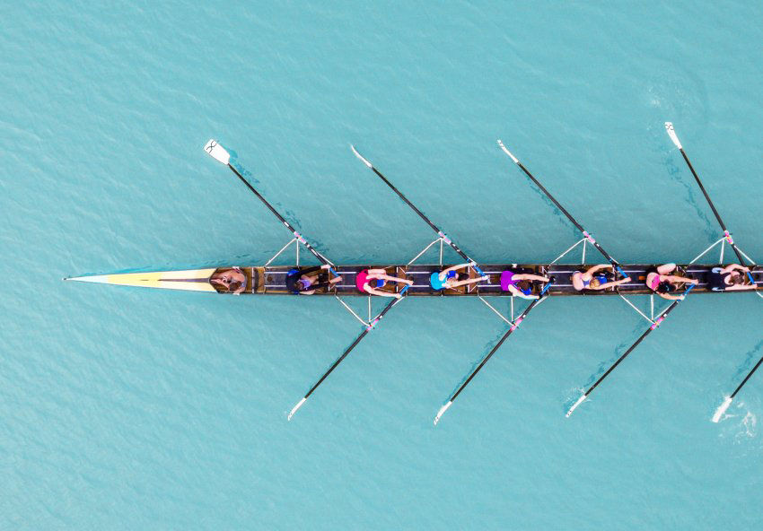 Eight Person Rowing