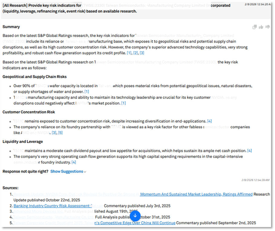 Quickly surface key risk indicators for a supplier or customer to support onboarding or renewal decisions.