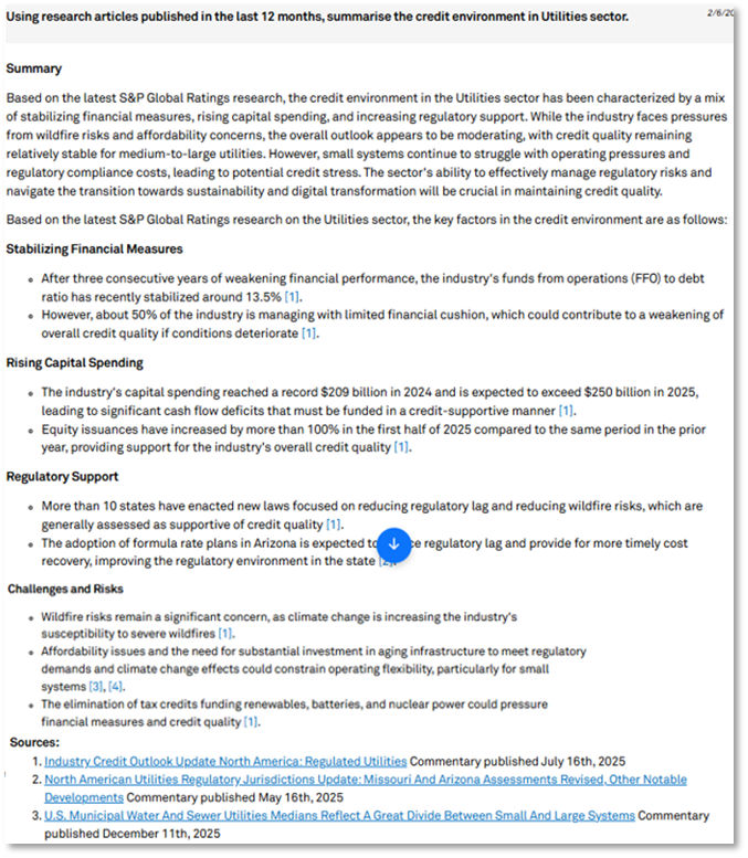 Summarize the credit environment in a target industry to inform asset allocation and risk budgeting.