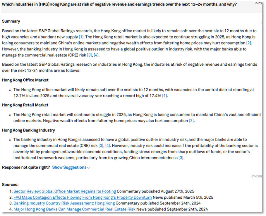 Identify industries in a specific country where negative revenue and earnings trends may emerge, helping prioritize industry, country and counterparty exposure review.