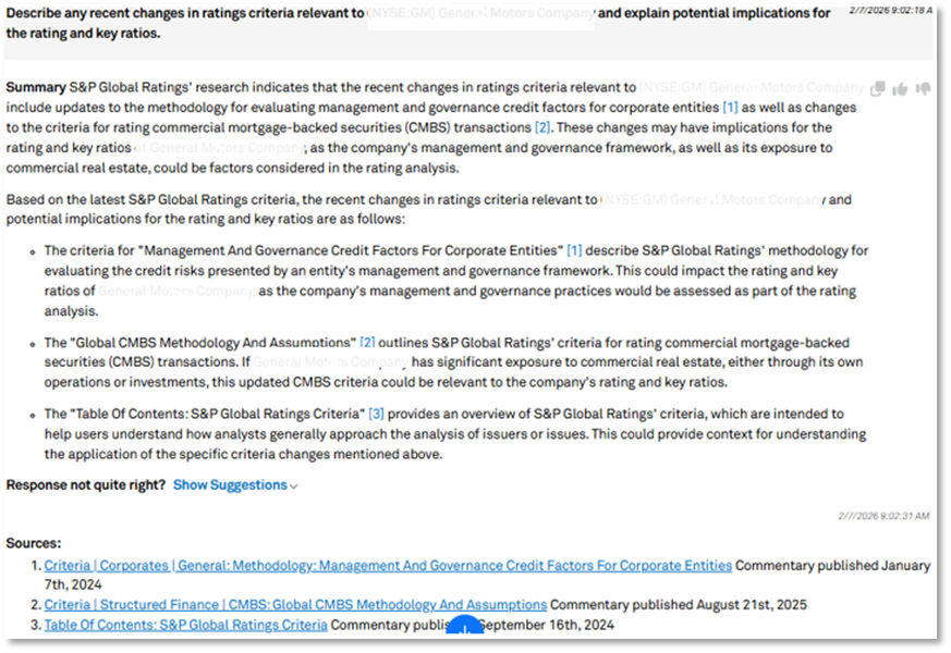 Describe recent changes in ratings criteria relevant to an entity and explain potential implications for the rating and key ratios.