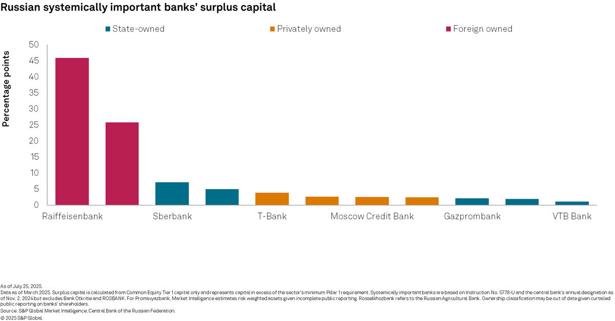 Russian systemically important banks' surplus capital