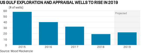 US Gulf exploration and appraisal wells to rise in 2019