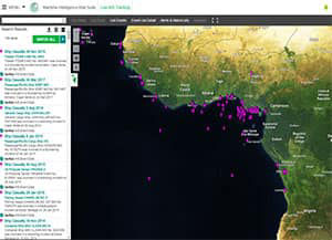 Risk events on interactive map