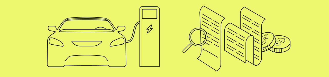 vector illustration of electric car charging