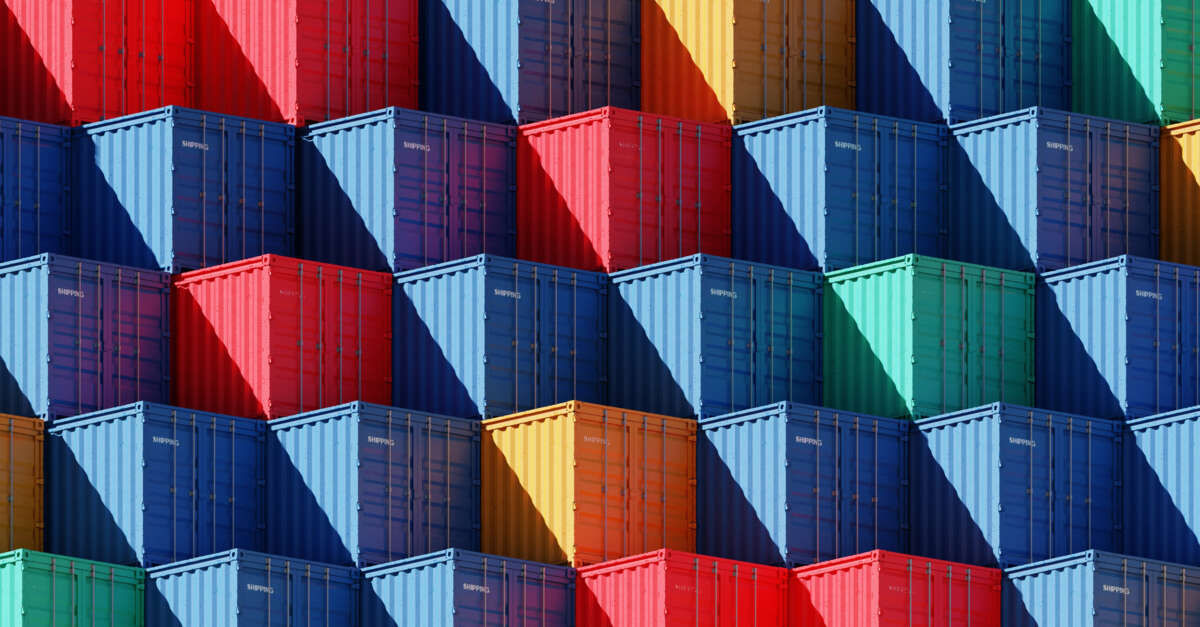 colourful stacked shipping containers