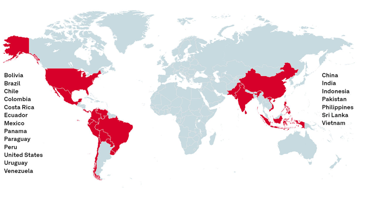 Panjiva sources turstworthy data from 22 countries, including United States, Brazil, Central & South America, China, India, Indonesia, Pakistan, Philippines, Sri Lanka, Turkey and Vietnam.