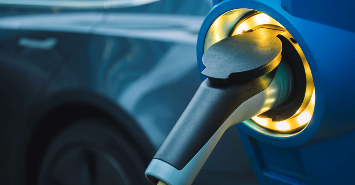 Close up of electric vechicle charging point