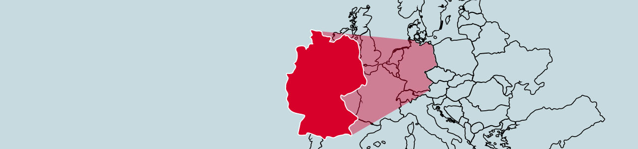 Vector illustration of Germany highlighted in European map