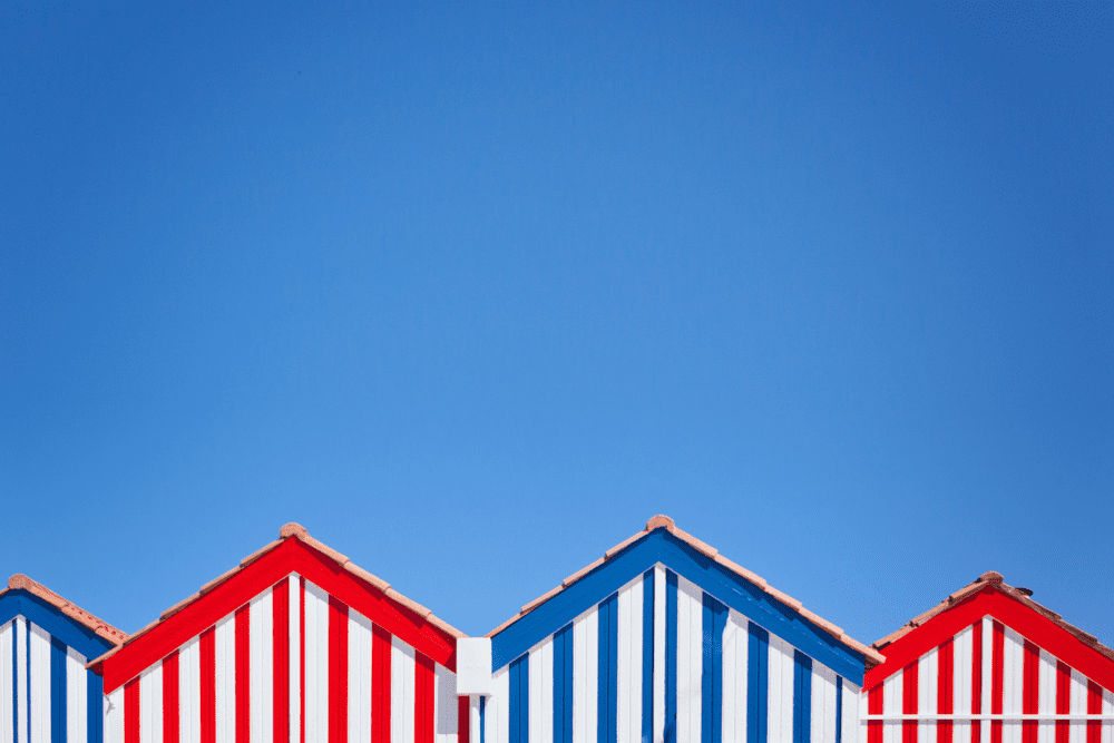 coloured hut