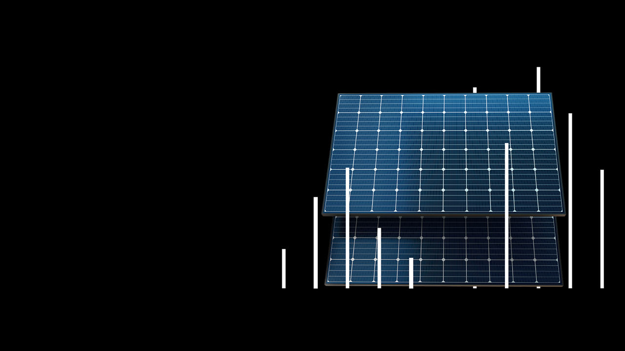 Solar Panel with black dark background
