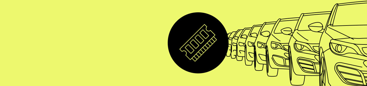 Vector illustration of cars in a line