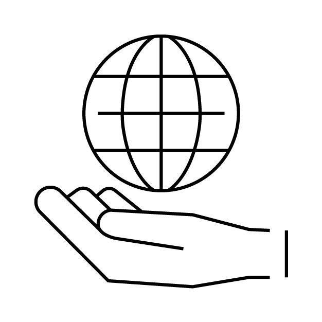hand holding globe