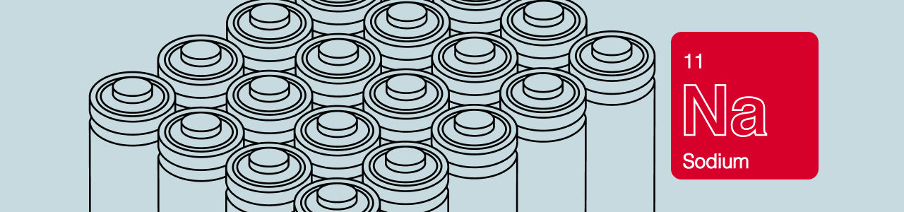 Vector illustration of sodium batteries