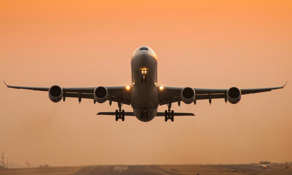 plane taking off. 