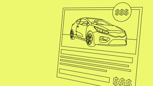 Illustration of car for sale
